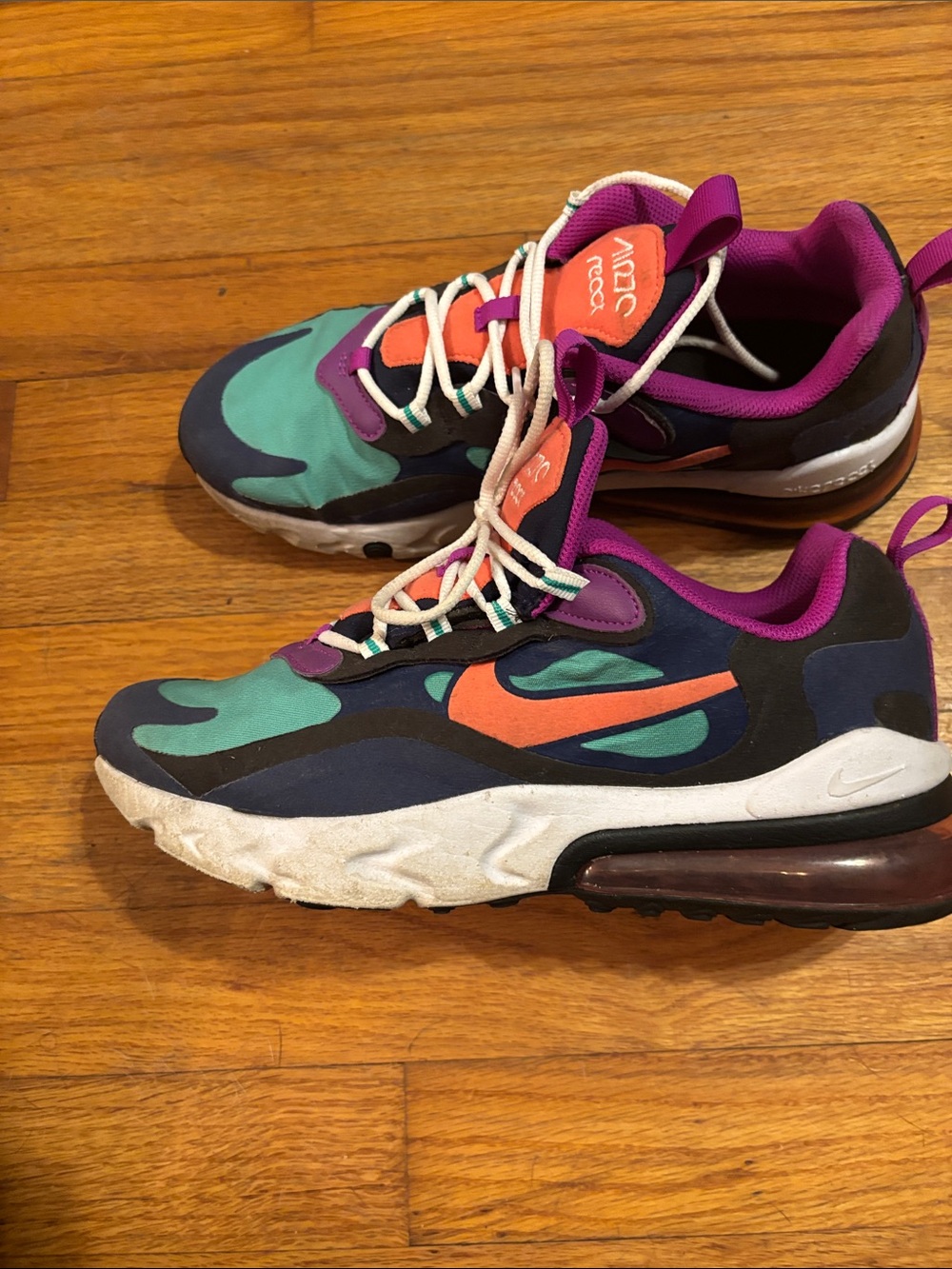 Nike Kids Sneakers - Teal, Purple & Orange Accents